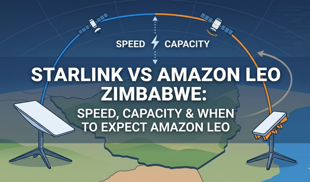 Starlink vs Amazon Leo Zimbabwe satellite internet comparison 2026 pricing and capacity