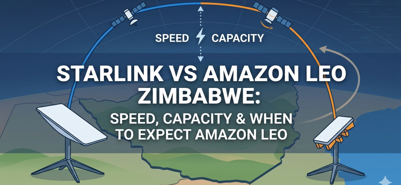 Starlink vs Amazon Leo Zimbabwe satellite internet comparison 2026 pricing and capacity