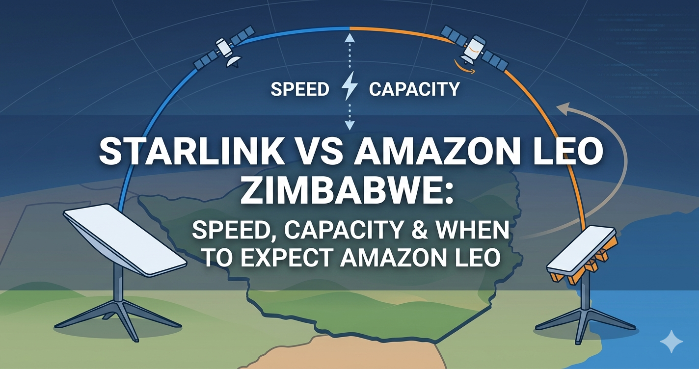 Starlink vs Amazon Leo Zimbabwe satellite internet comparison 2026 pricing and capacity